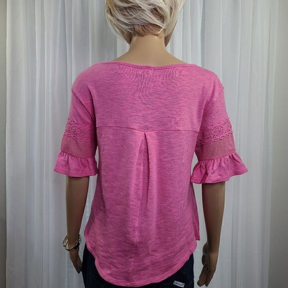 True Craft Top Crochet and Net Inset Short Small New! - Picture 4 of 6